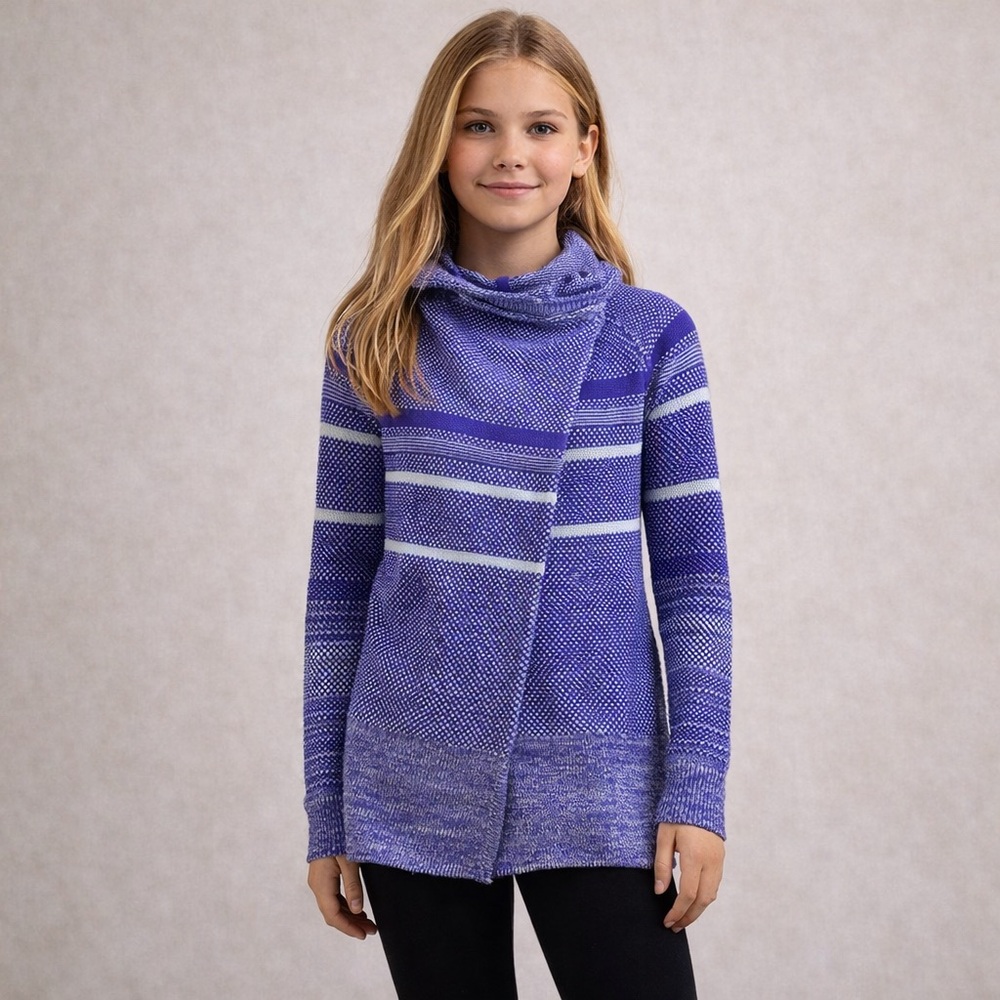 Ivivva Purple and White Turtleneck Sweater